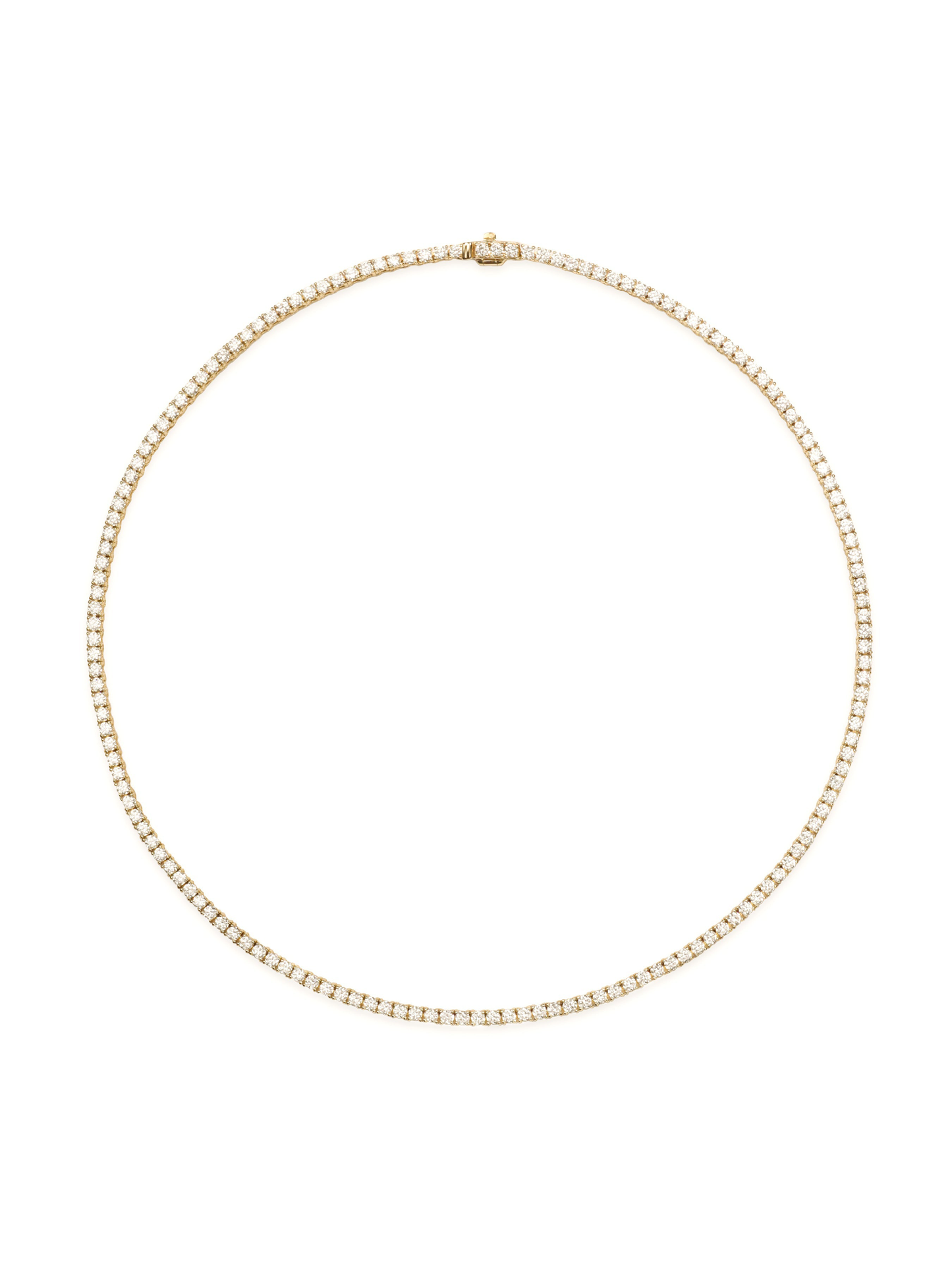 14k Yellow Gold Diamond Large 16 inch 4 Prong Tennis Necklace