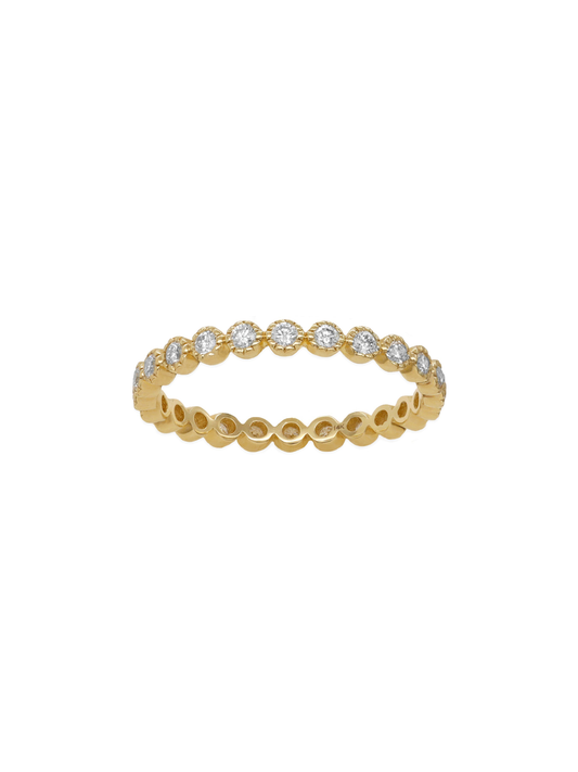 14k Yellow Gold Diamond Bezel Stackable Ring