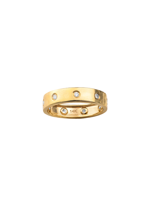 14k Yellow Gold Diamond Band Ring