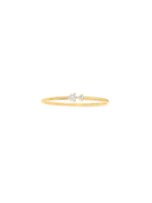 14k Yellow Gold Diamond Arrow Stackable Ring