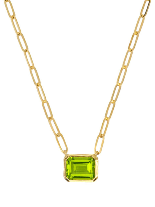 14k Yellow Gold Peridot Necklace