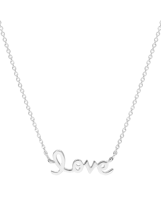 14k White Gold Love Necklace