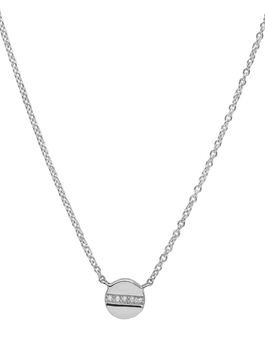 14k White Gold Diamond Screw Necklace