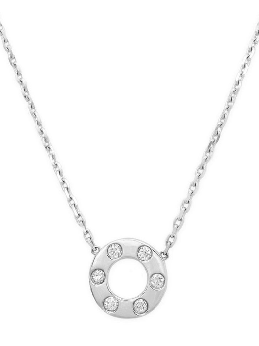 14k White Gold Diamond Eternity Necklace