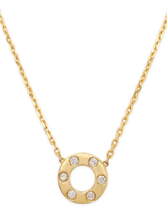 14k Yellow Gold Diamond Eternity Necklace