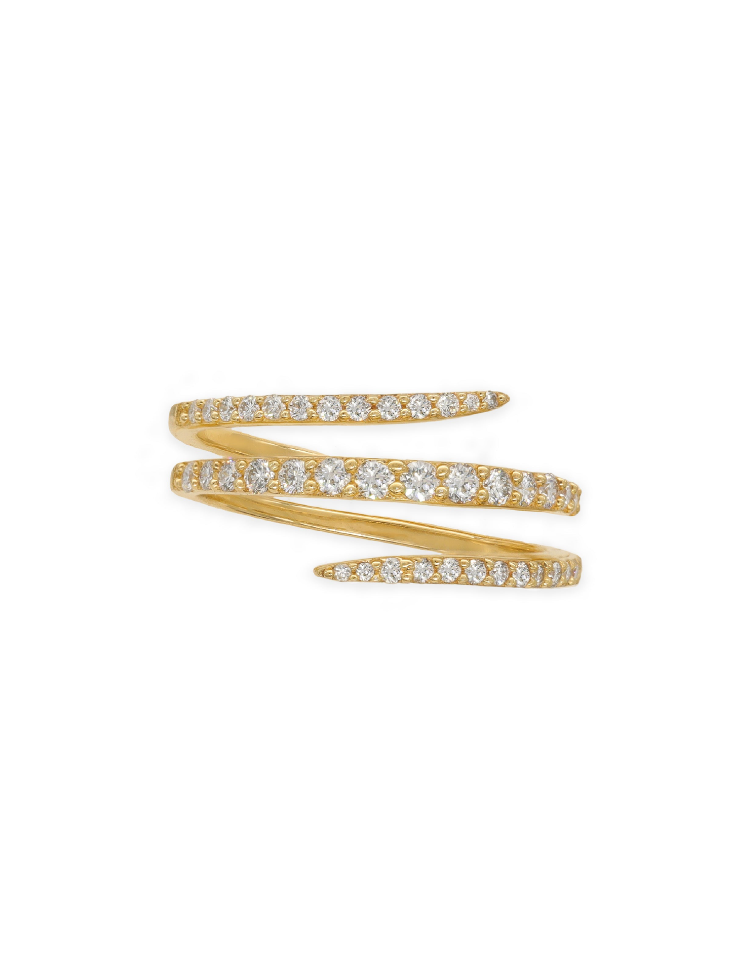 14k Yellow Gold Diamond Triple Wrap Ring
