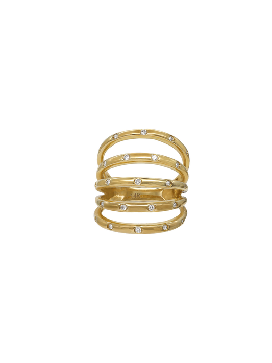 14k Yellow Gold Diamond Tunnel Ring