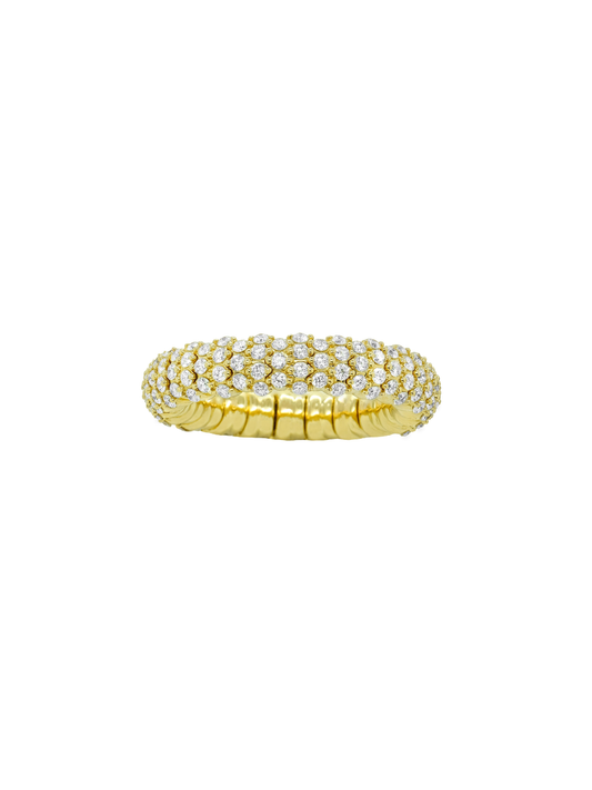 14k Yellow Gold Diamond Stretch Band Ring