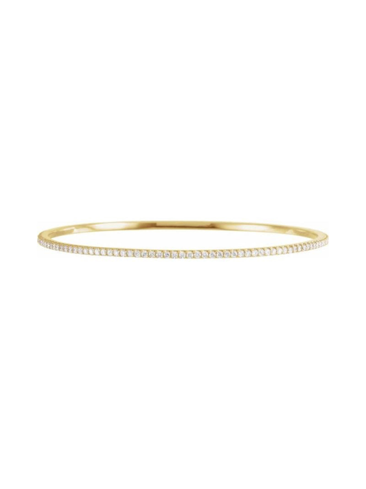 14k Yellow Minnie Gold Diamond Flexible Bangle