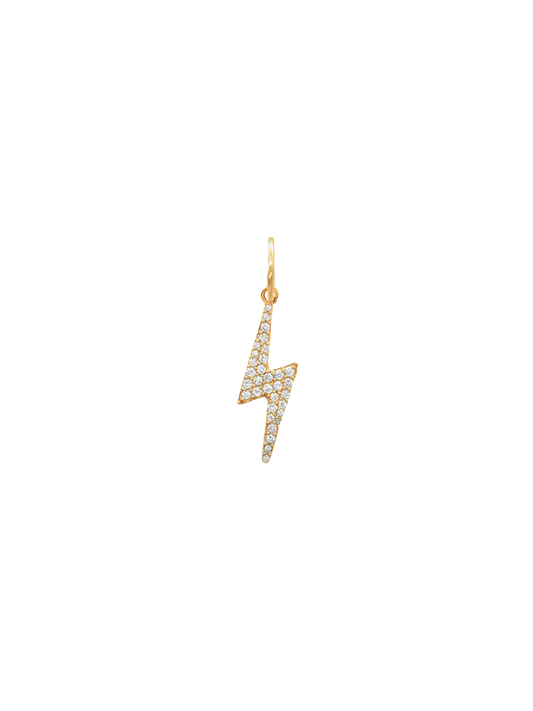 14k Yellow Gold Diamond Reversible Lightning Bolt Charm