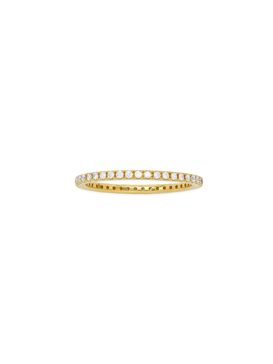 14k Yellow Gold Diamond Stackable Band Ring