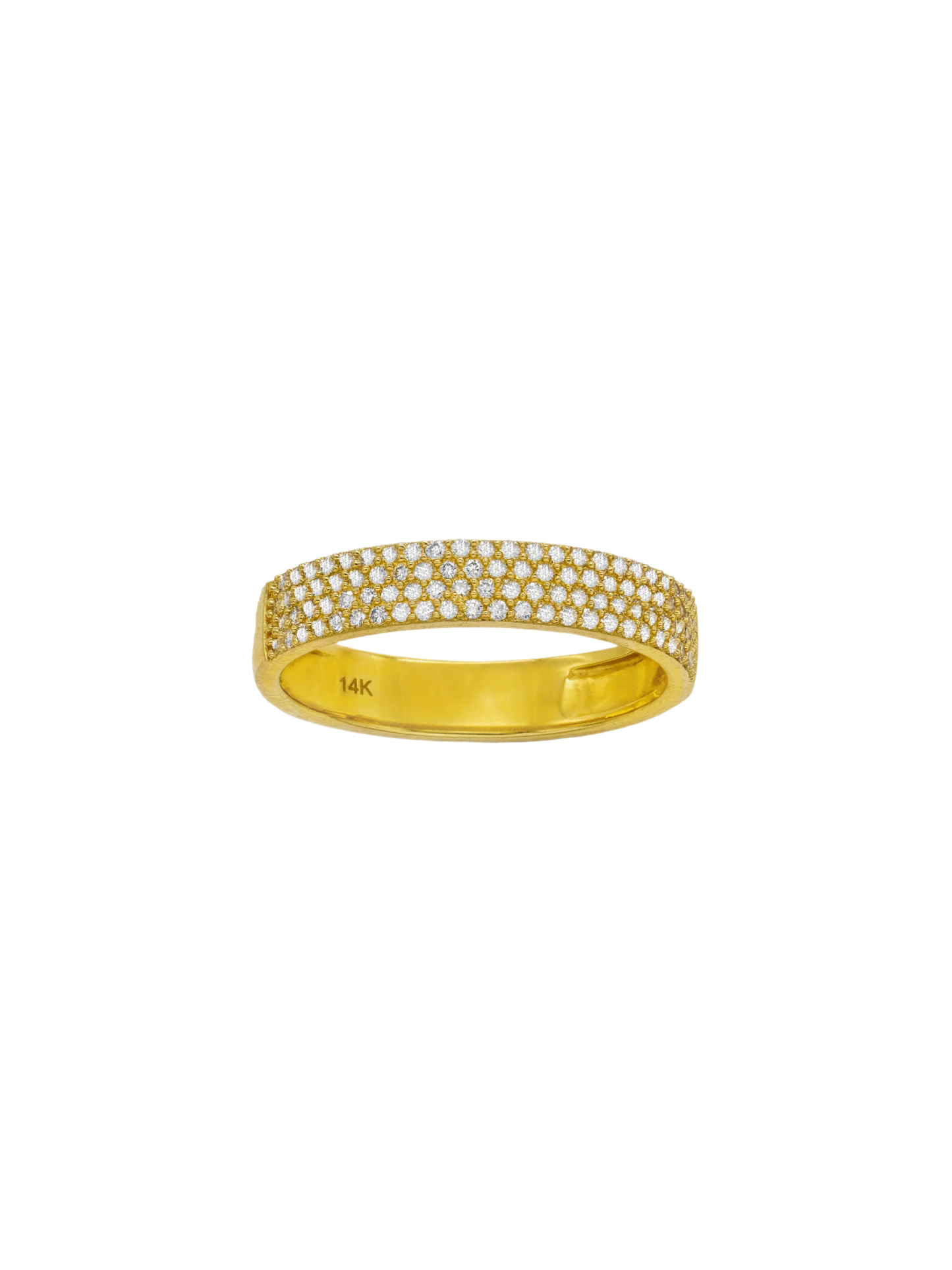 14k Yellow Gold Diamond Pave Band Ring