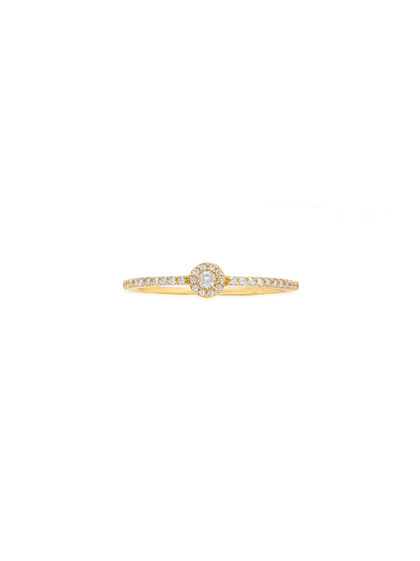 14k Yellow Gold Diamond Single Round Stackable Ring
