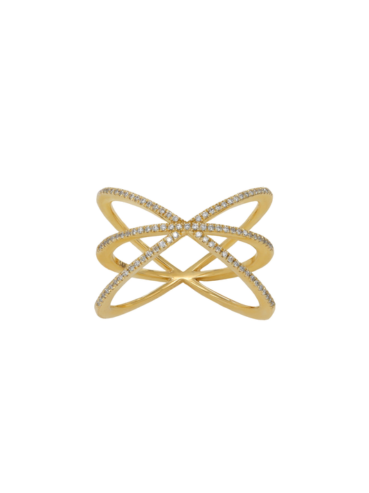 14k Yellow Gold Diamond Orbit Ring