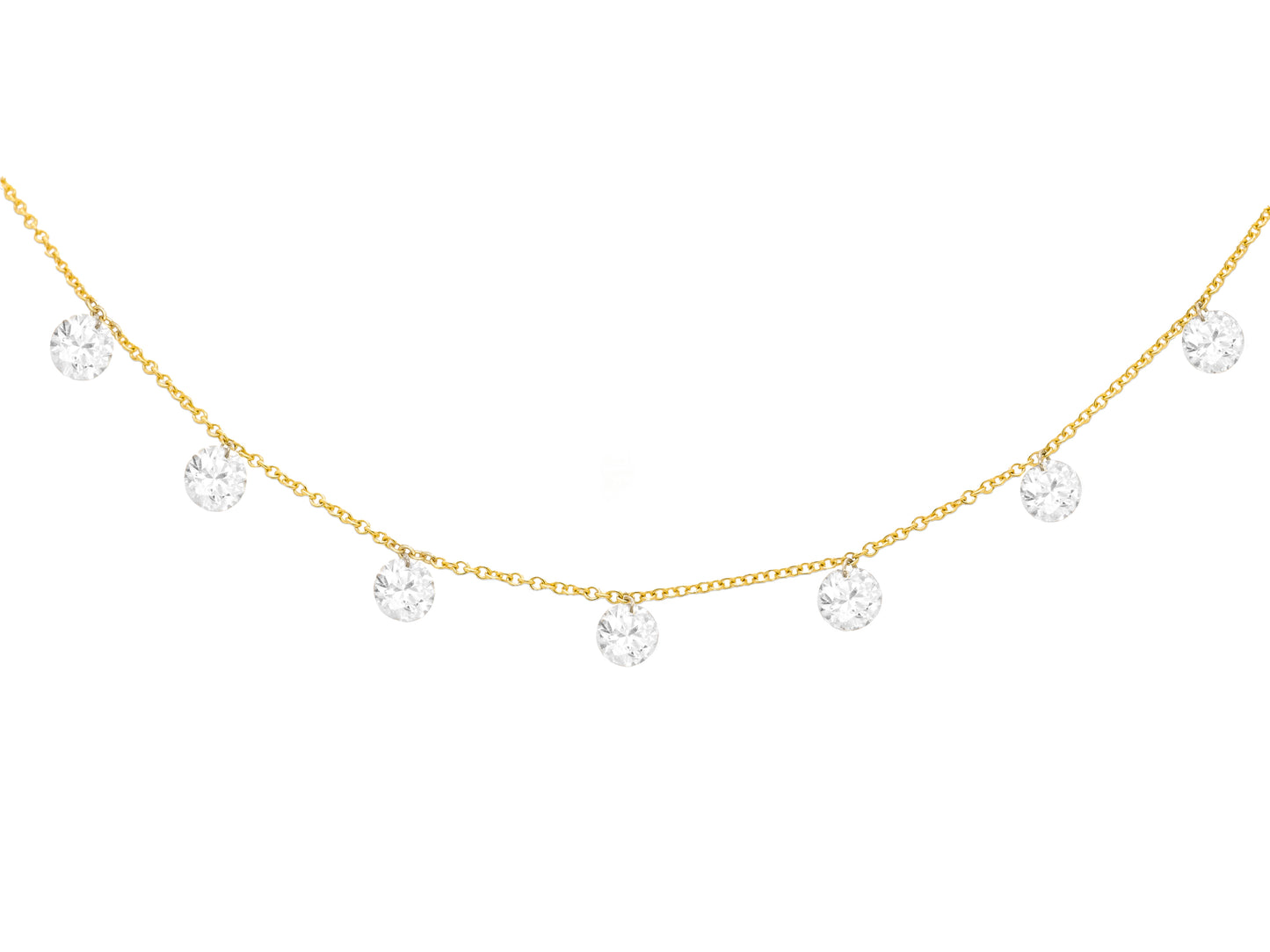 14k Yellow Gold Medium Drill Diamond Necklace