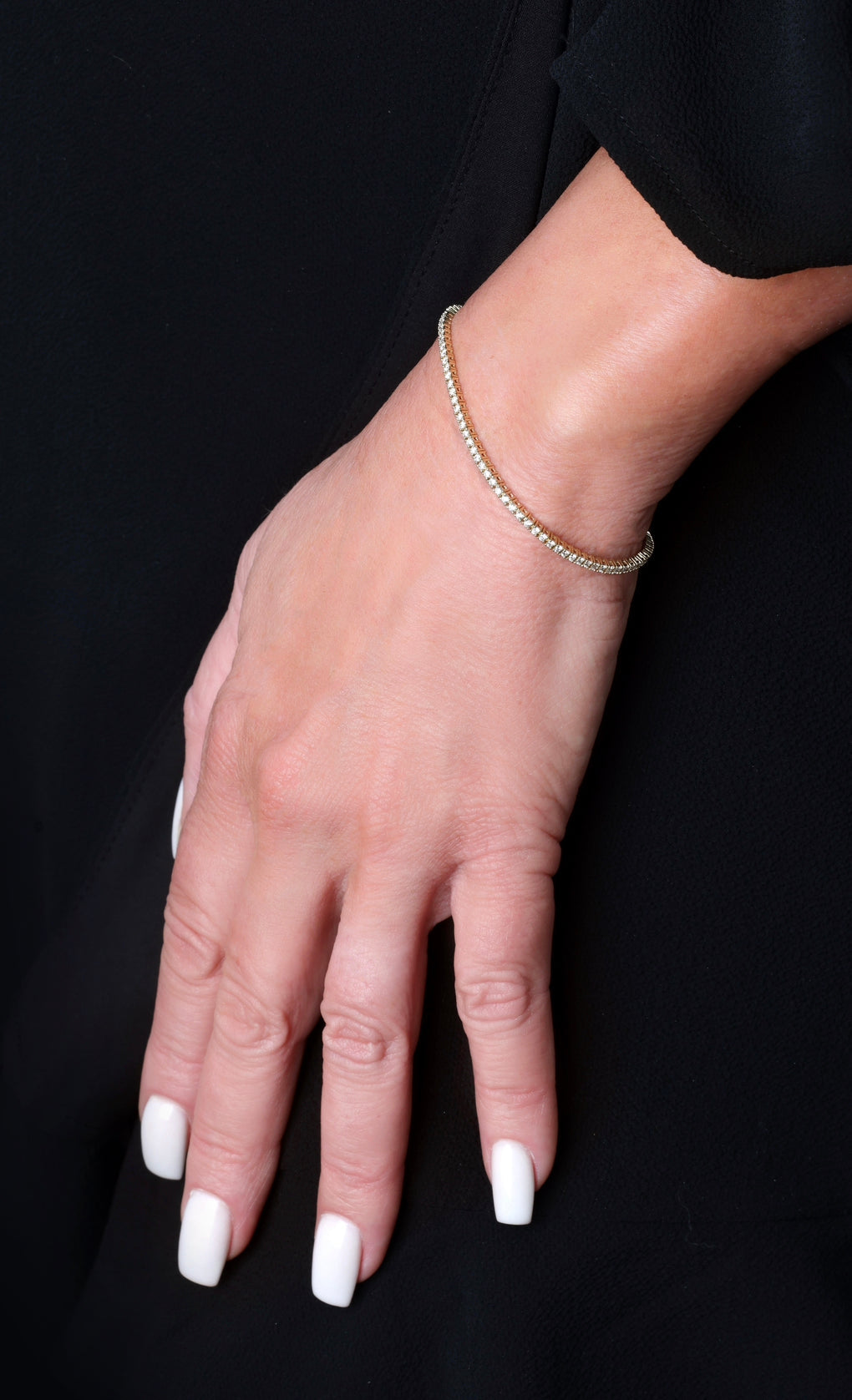 14k Small Yellow Gold Diamond Tennis Bracelet