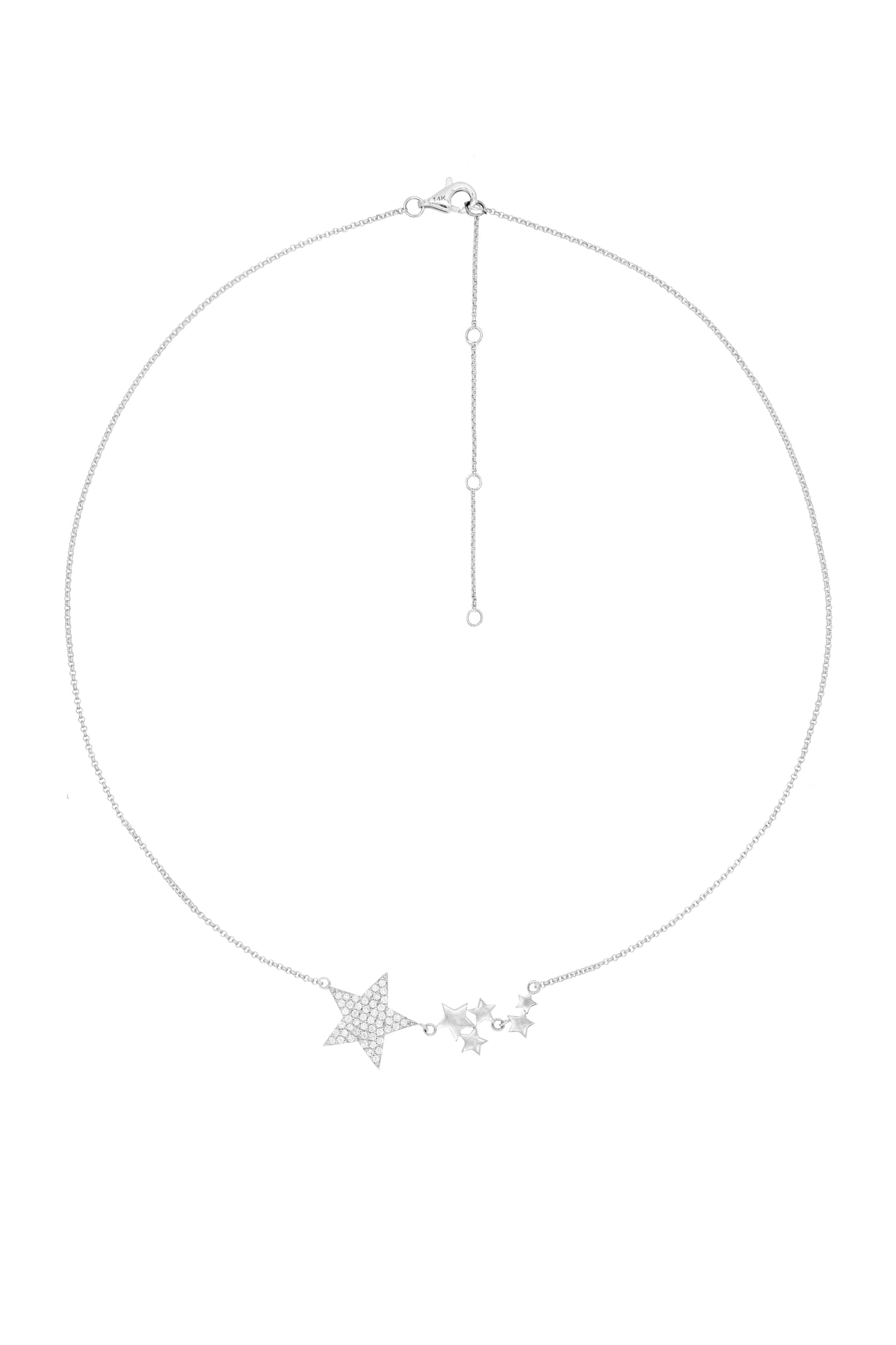 14k White Gold Diamond Queen of Stars Necklace