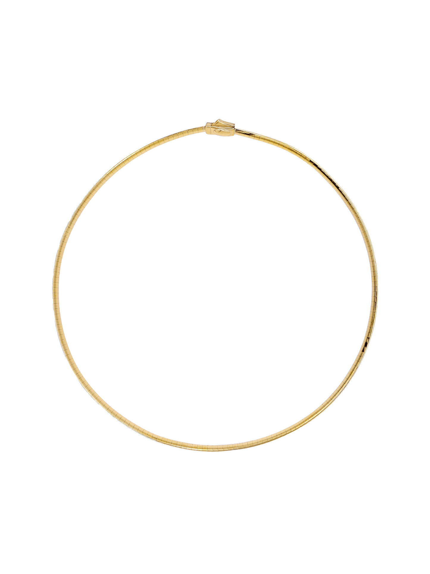 14k Yellow and White Gold Reversible Omega Charm Necklace