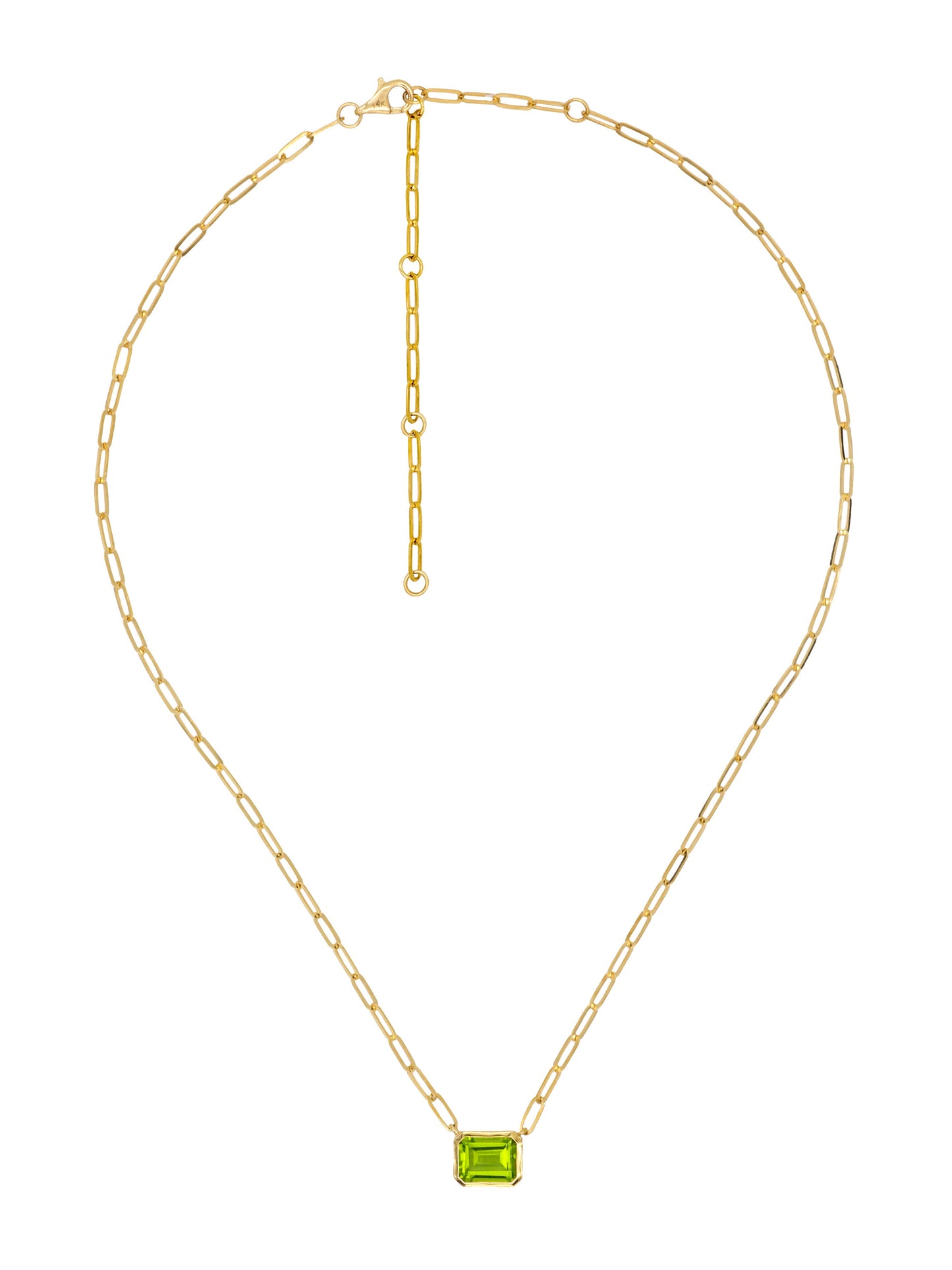 14k Yellow Gold Peridot Necklace