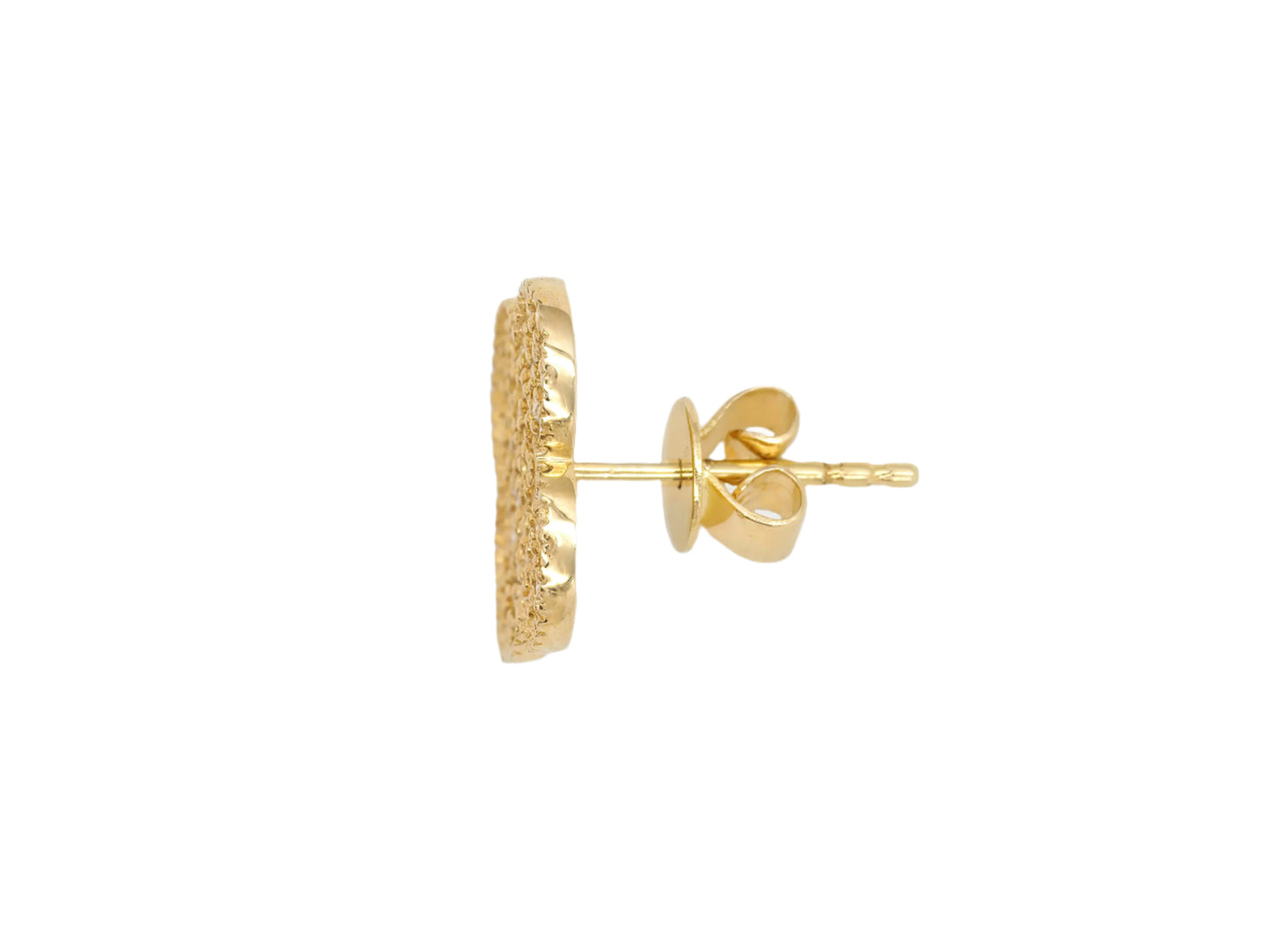 14k Yellow Gold Diamond Clover Earrings