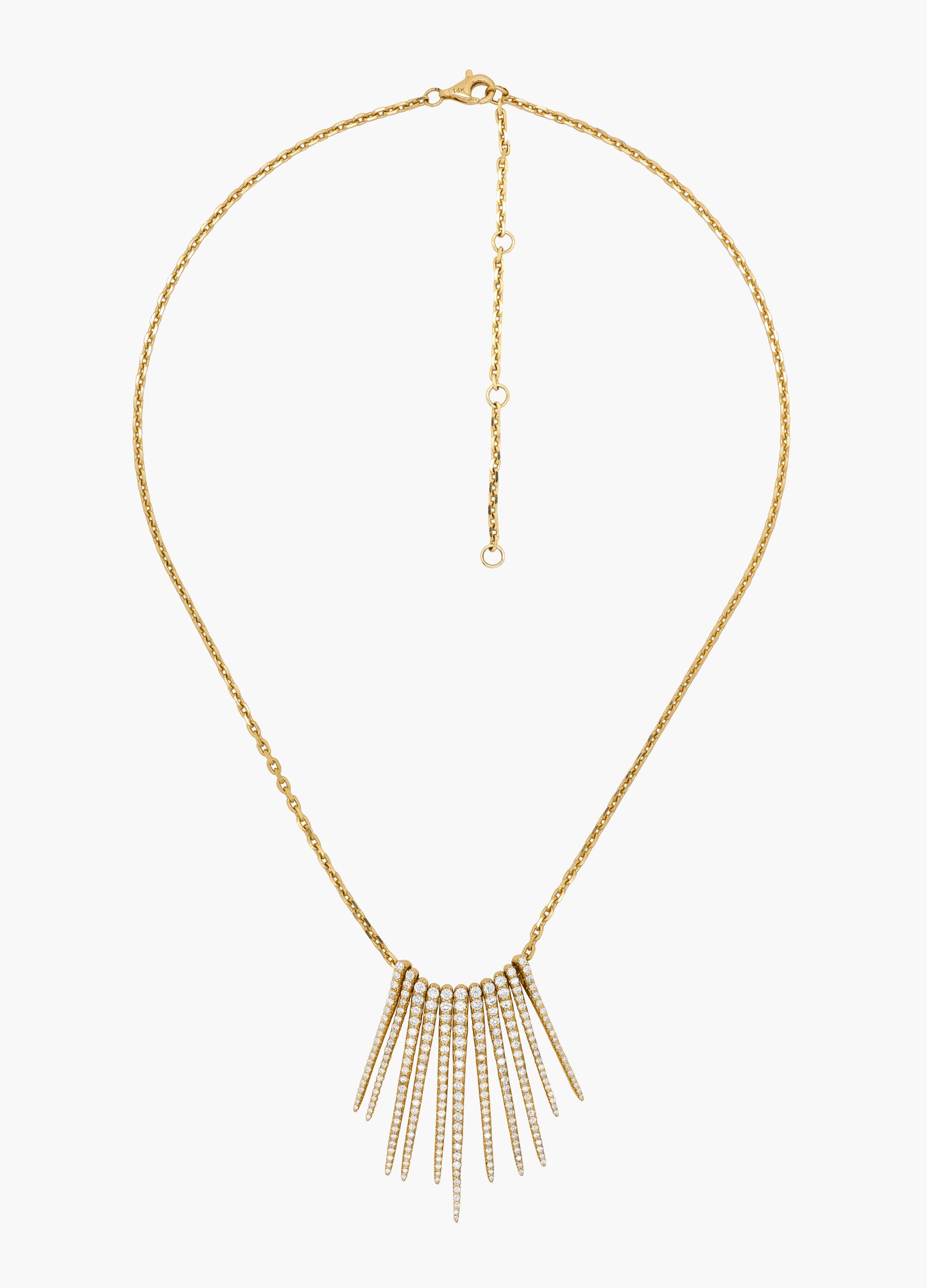 14k Yellow Gold Diamond Icicle Necklace