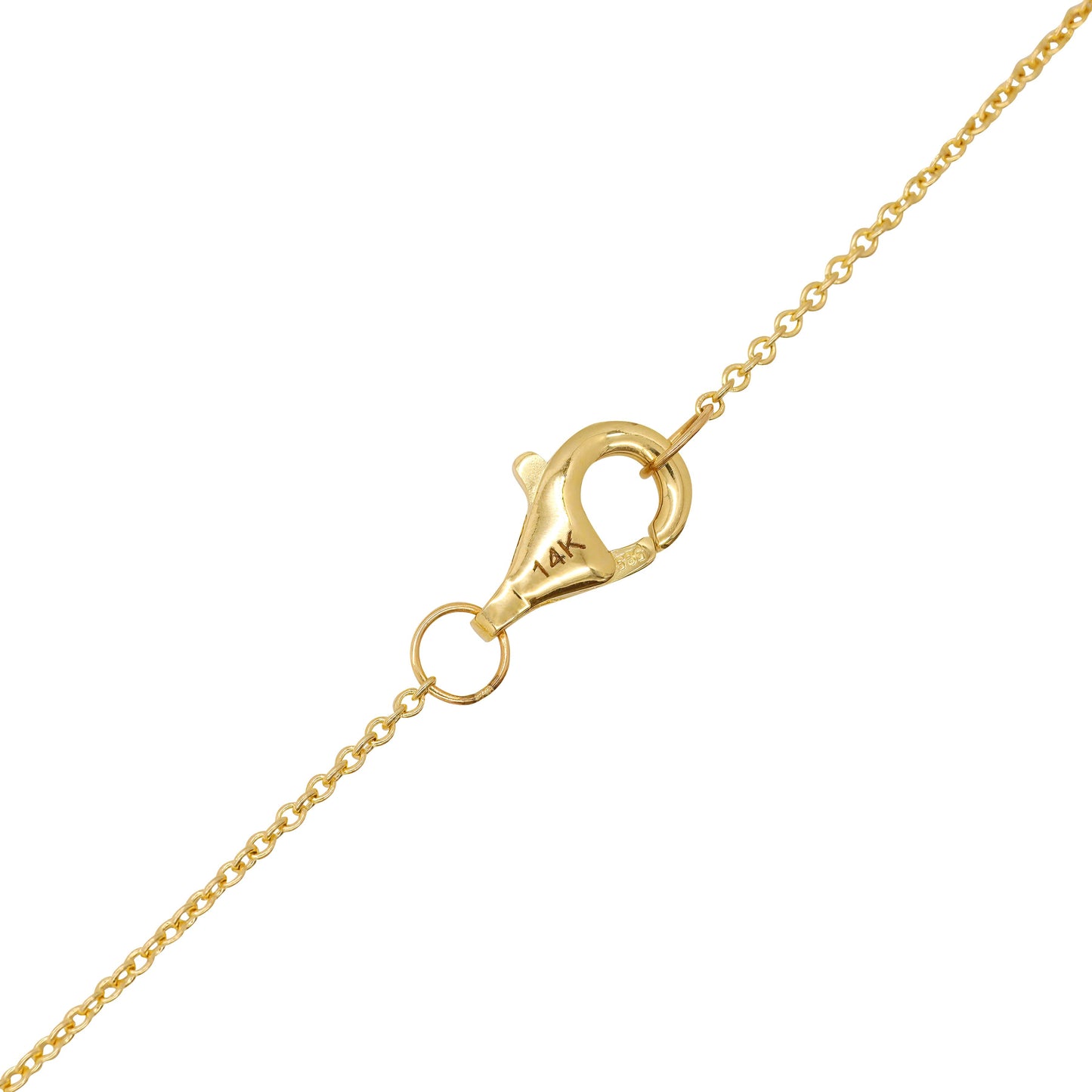 14k Yellow Gold Ombré Pink Sapphire Heart Necklace