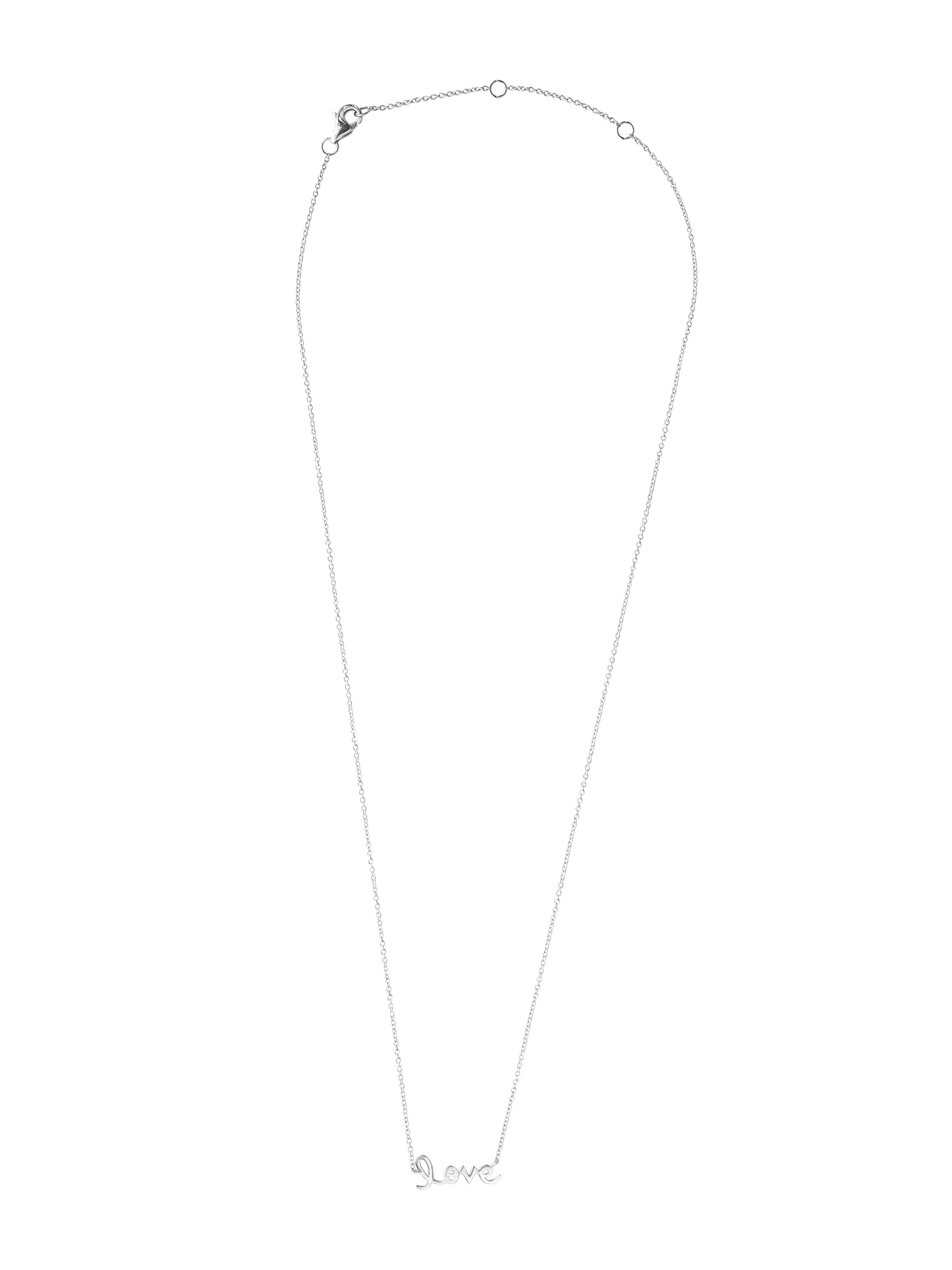 14k White Gold Love Necklace