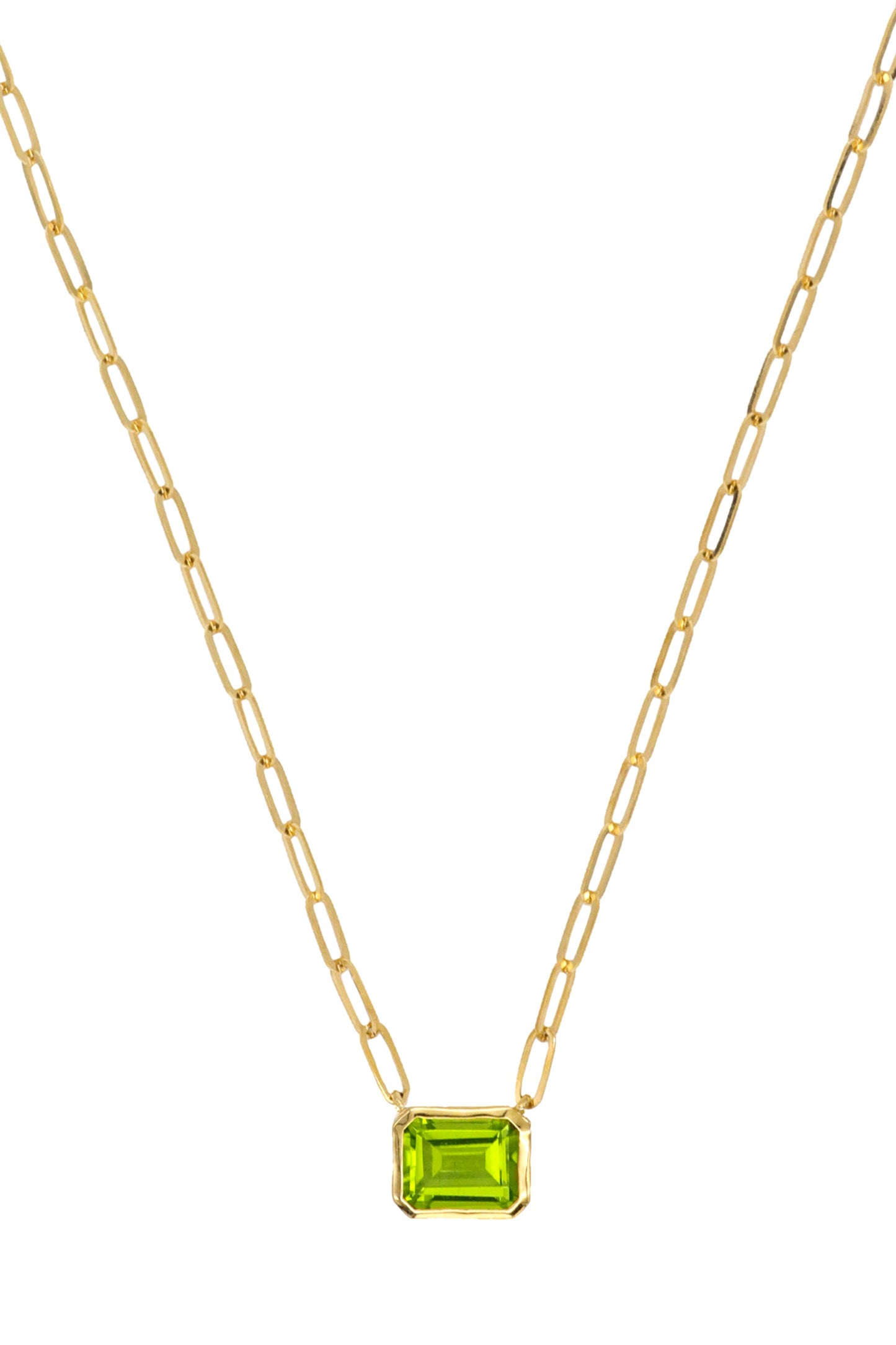 14k Yellow Gold Peridot Necklace