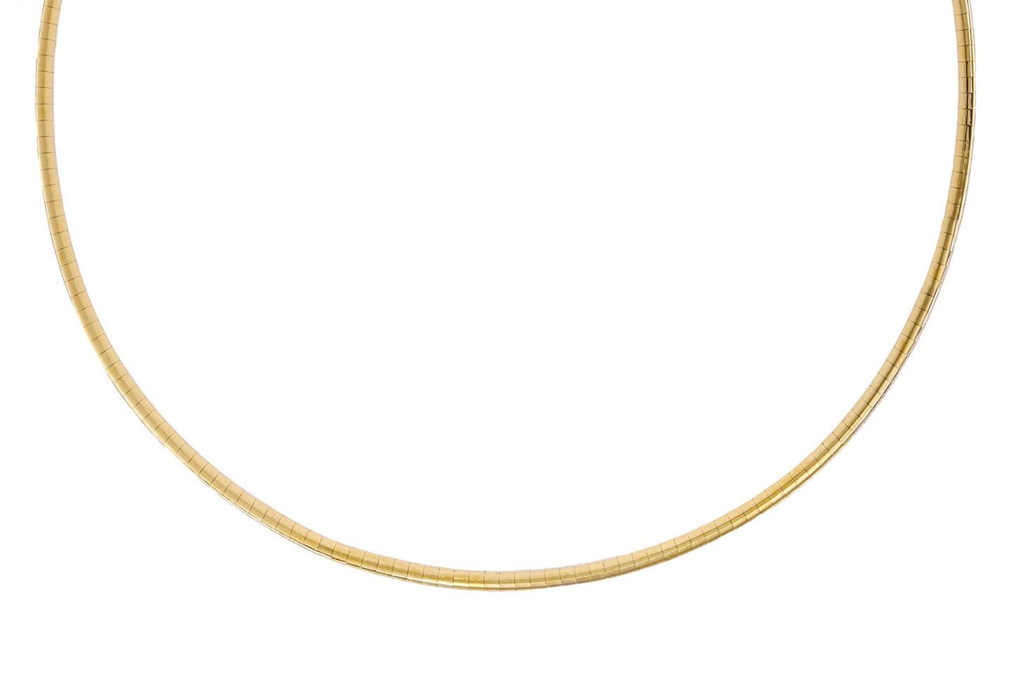 14k Yellow and White Gold Reversible Omega Charm Necklace