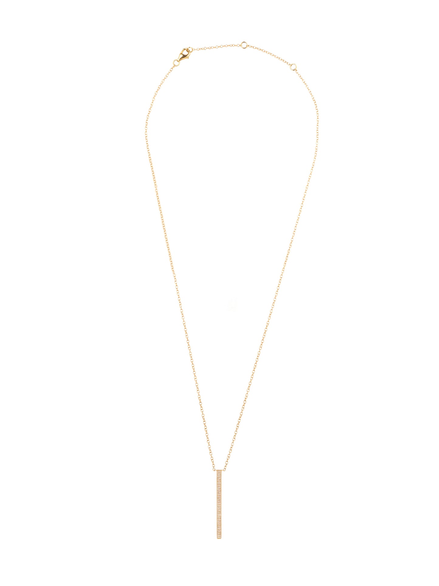 14k Yellow Gold Diamond Double Bar Necklace
