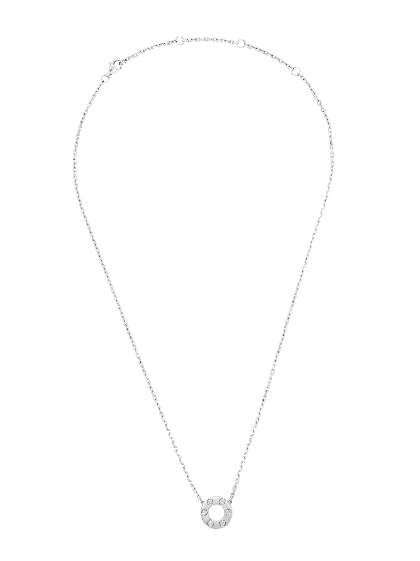 14k White Gold Diamond Eternity Necklace