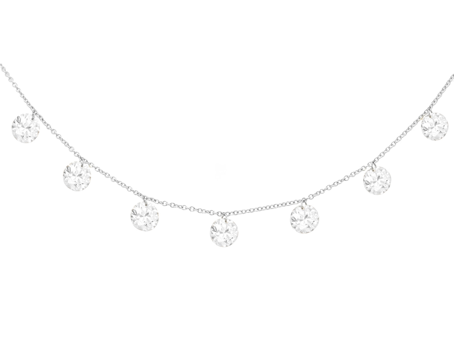 14k White Gold Large Drill Diamond Necklace