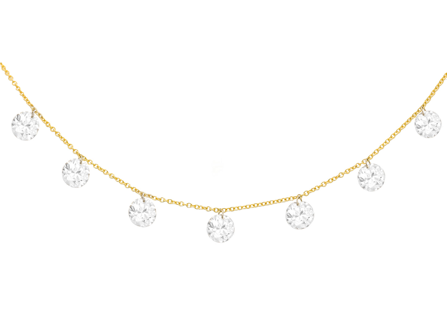 14k Yellow Gold Large Drill Diamond Necklace