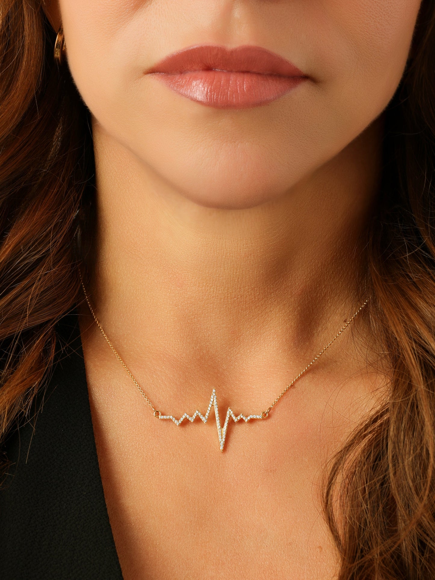 14k Yellow Gold Diamond Lifeline Necklace