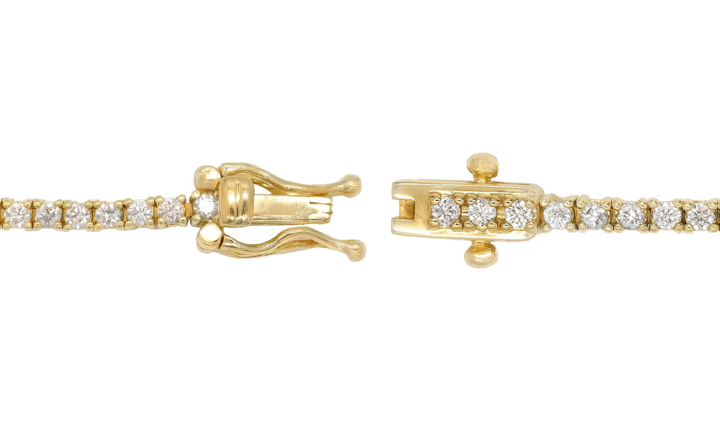 14k Small Yellow Gold Diamond Tennis Bracelet