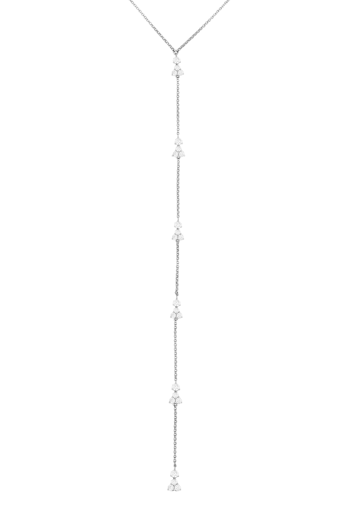 14k White Gold Diamond Lariat Necklace