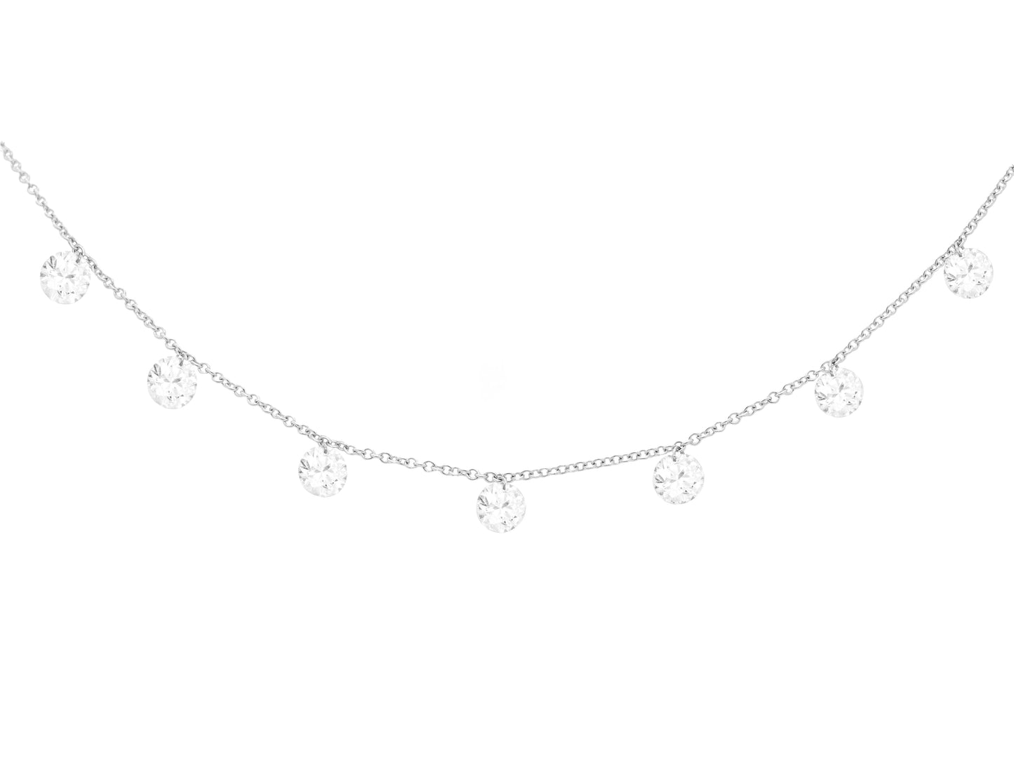 14k White Gold Medium Drill Diamond Necklace