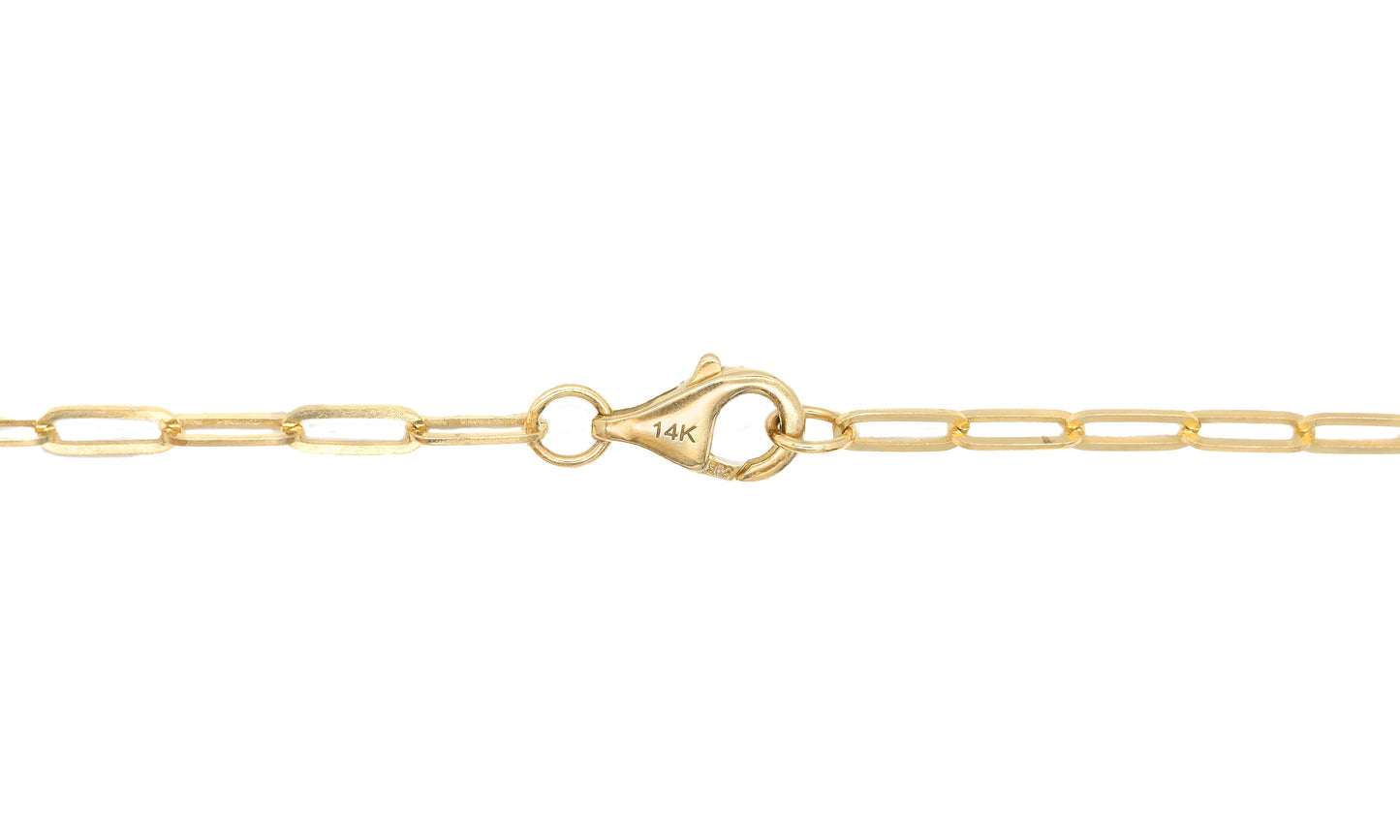 14k Yellow Gold Diamond Tennis Paperclip Necklace