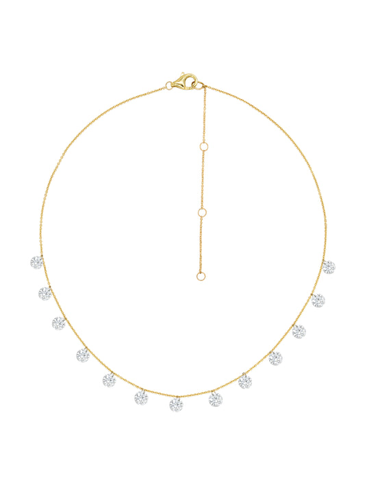 14k Yellow Gold Large Drill Diamond Necklace