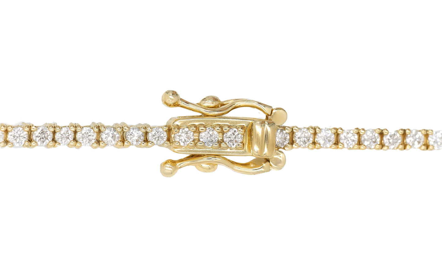 14k Small Yellow Gold Diamond Tennis Bracelet