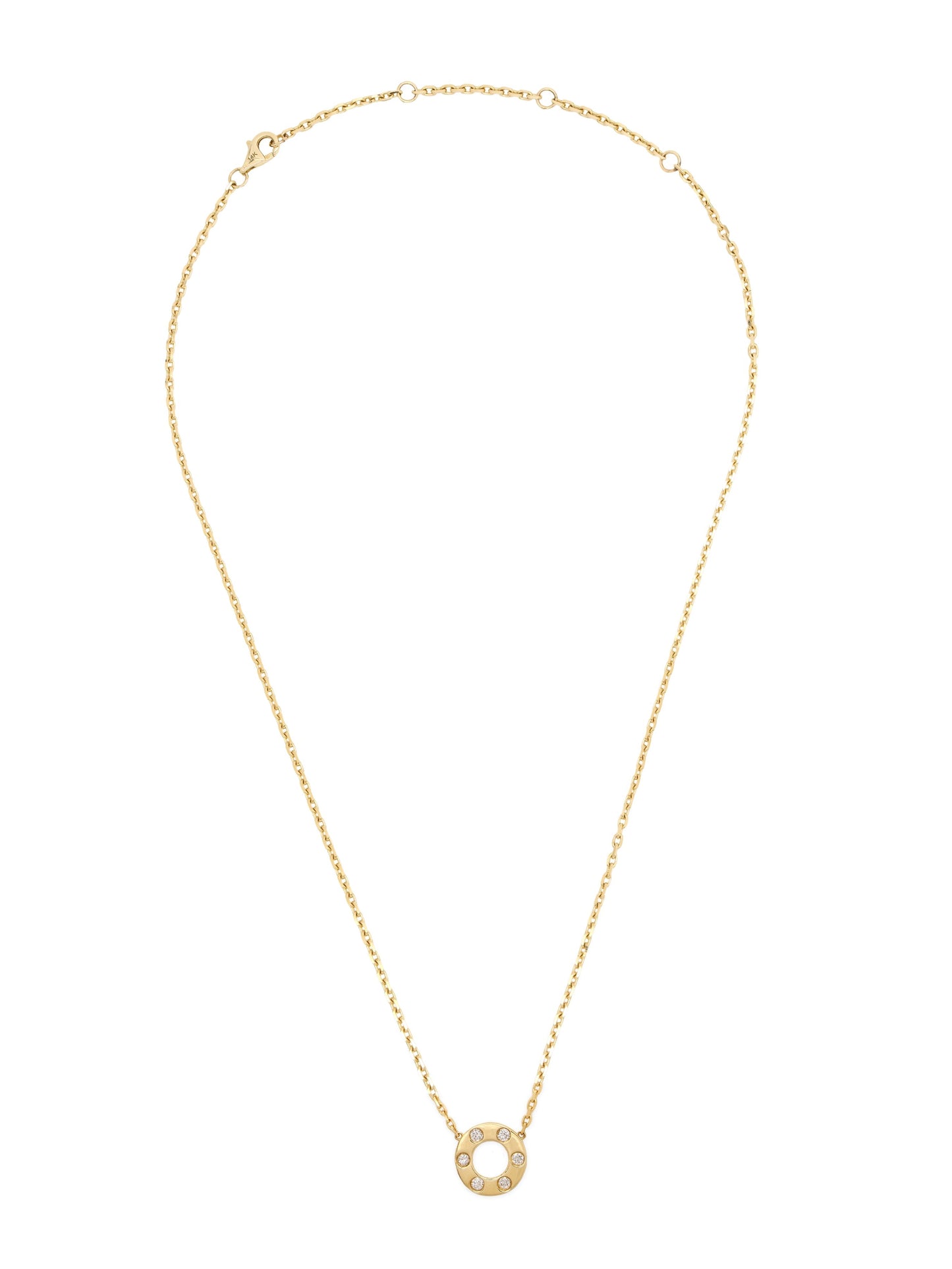 14k Yellow Gold Diamond Eternity Necklace