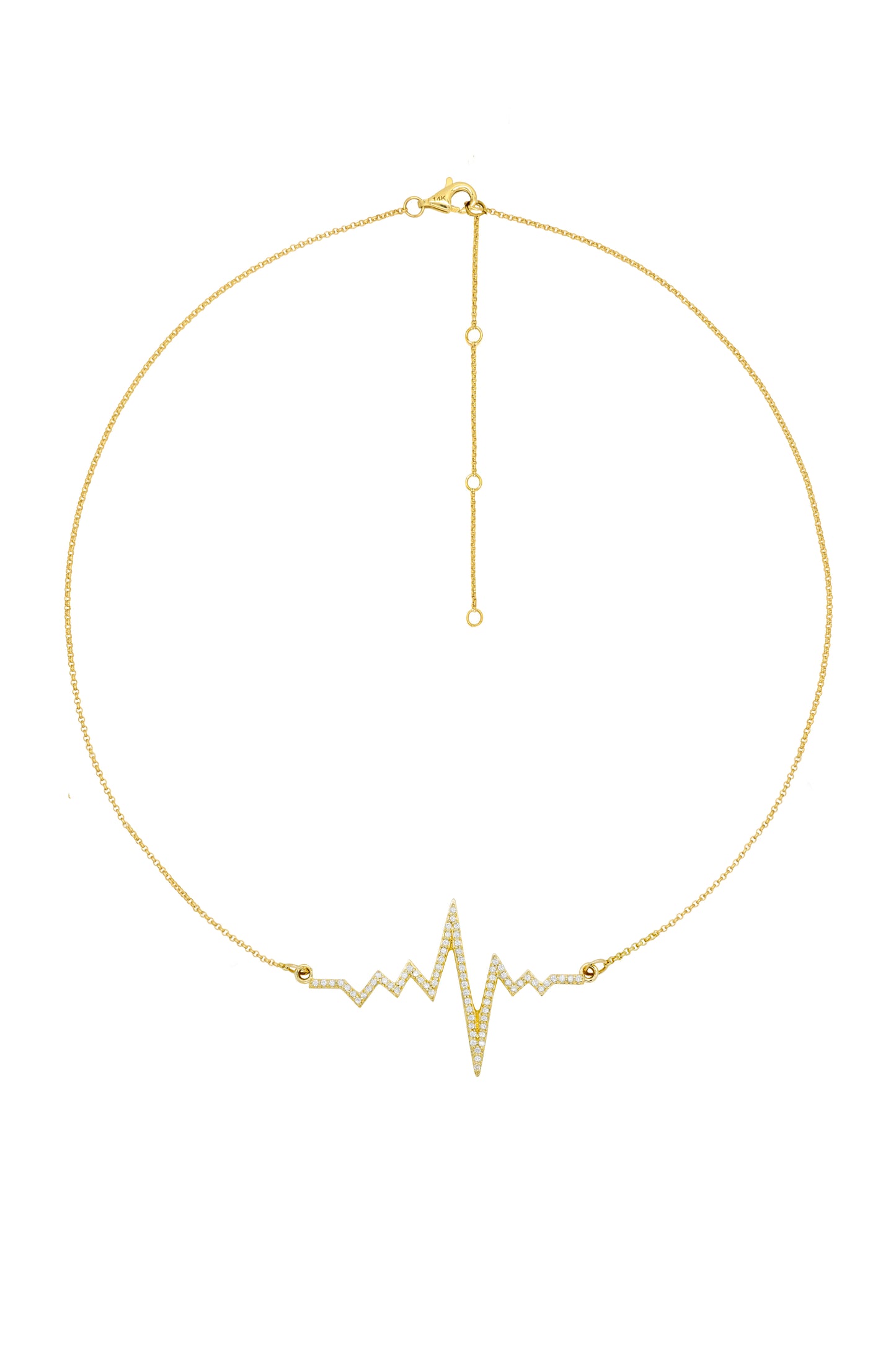 14k Yellow Gold Diamond Lifeline Necklace