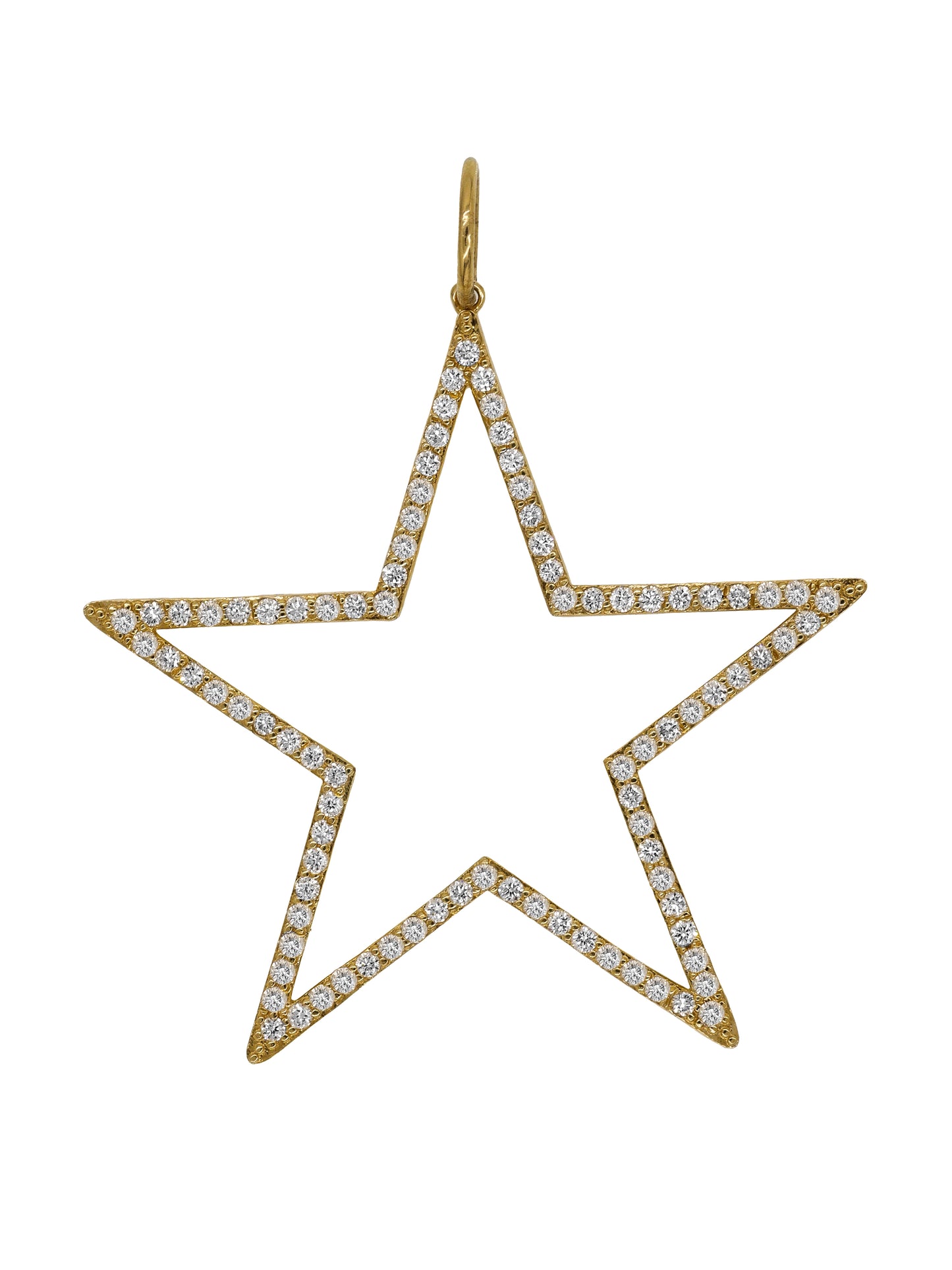 14k Yellow Gold Large Diamond Star Charm