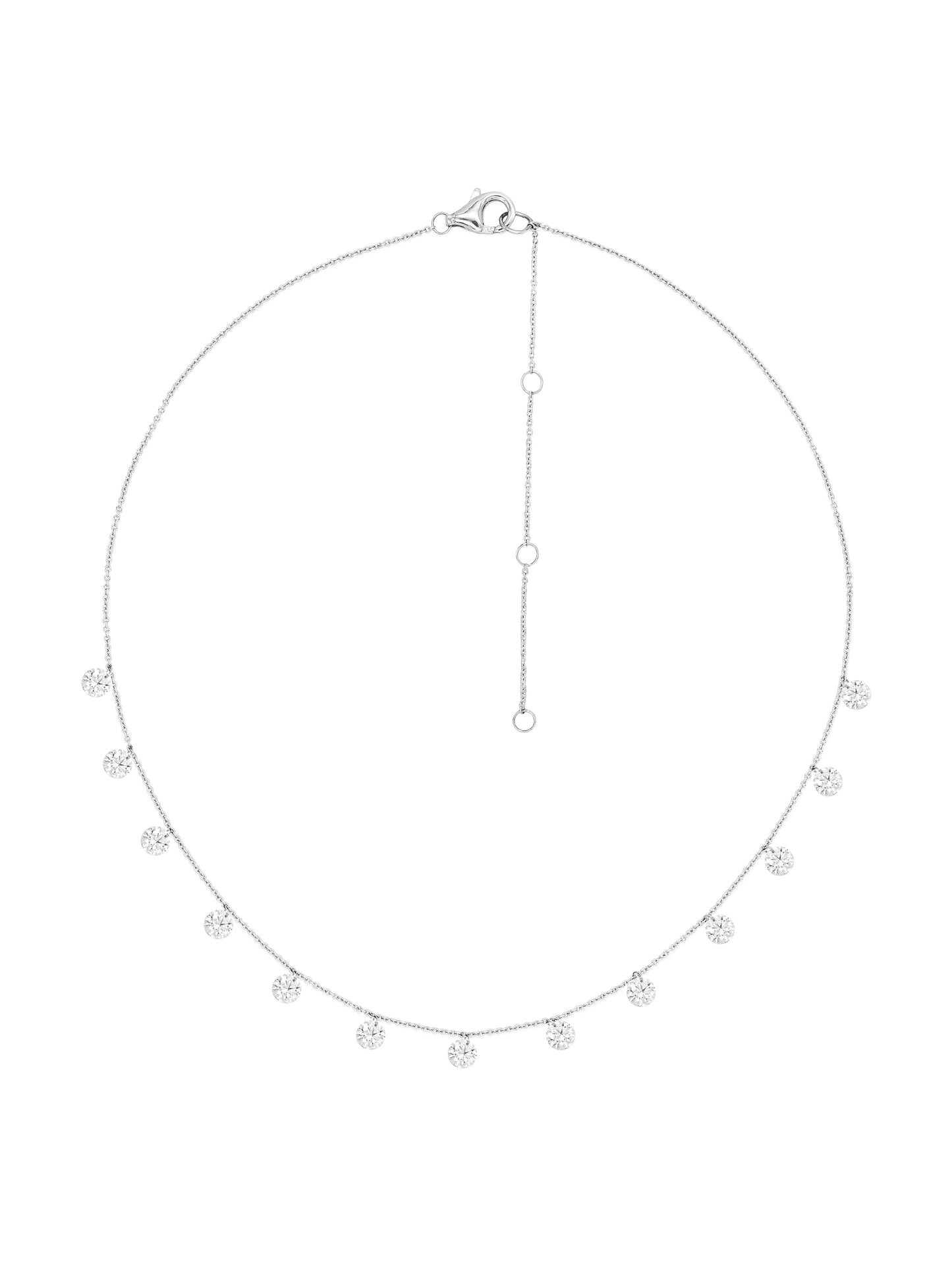 14k White Gold Medium Drill Diamond Necklace