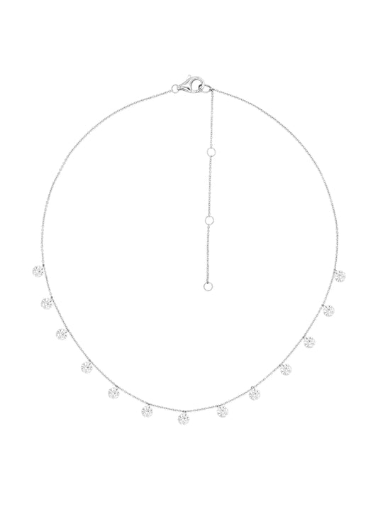 14k White Gold Medium Drill Diamond Necklace