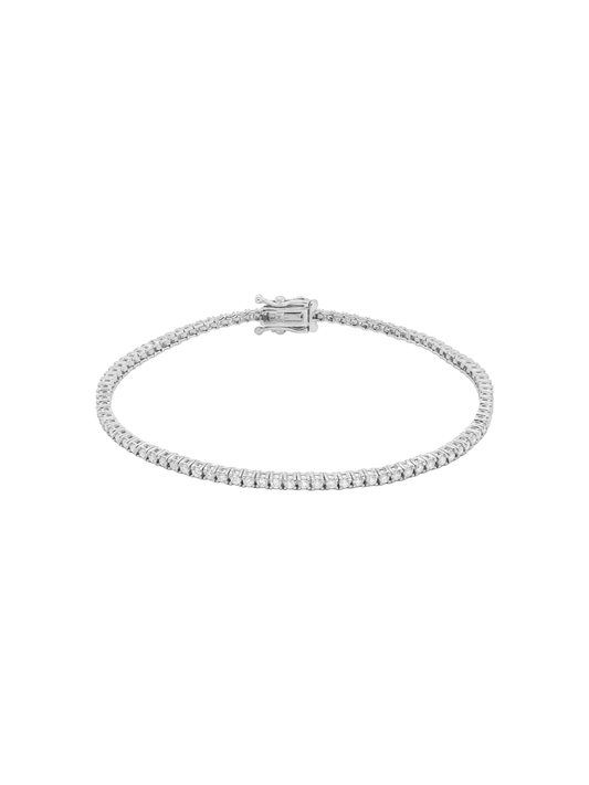 14k Small White Gold Diamond Tennis Bracelet