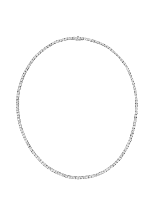14k White Gold Diamond Extra Large 16 inch 4 Prong Tennis Necklace