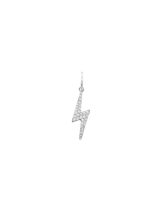 14k White Gold Diamond Reversible Lightning Bolt Charm
