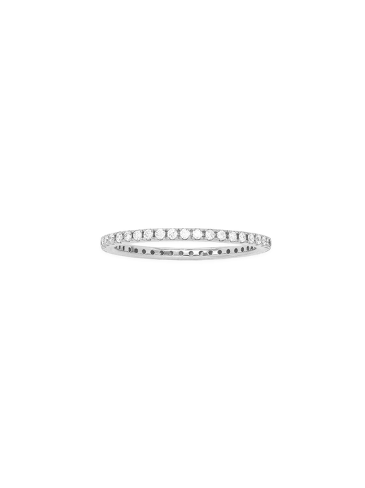 14k White Gold Diamond Stackable Band Ring
