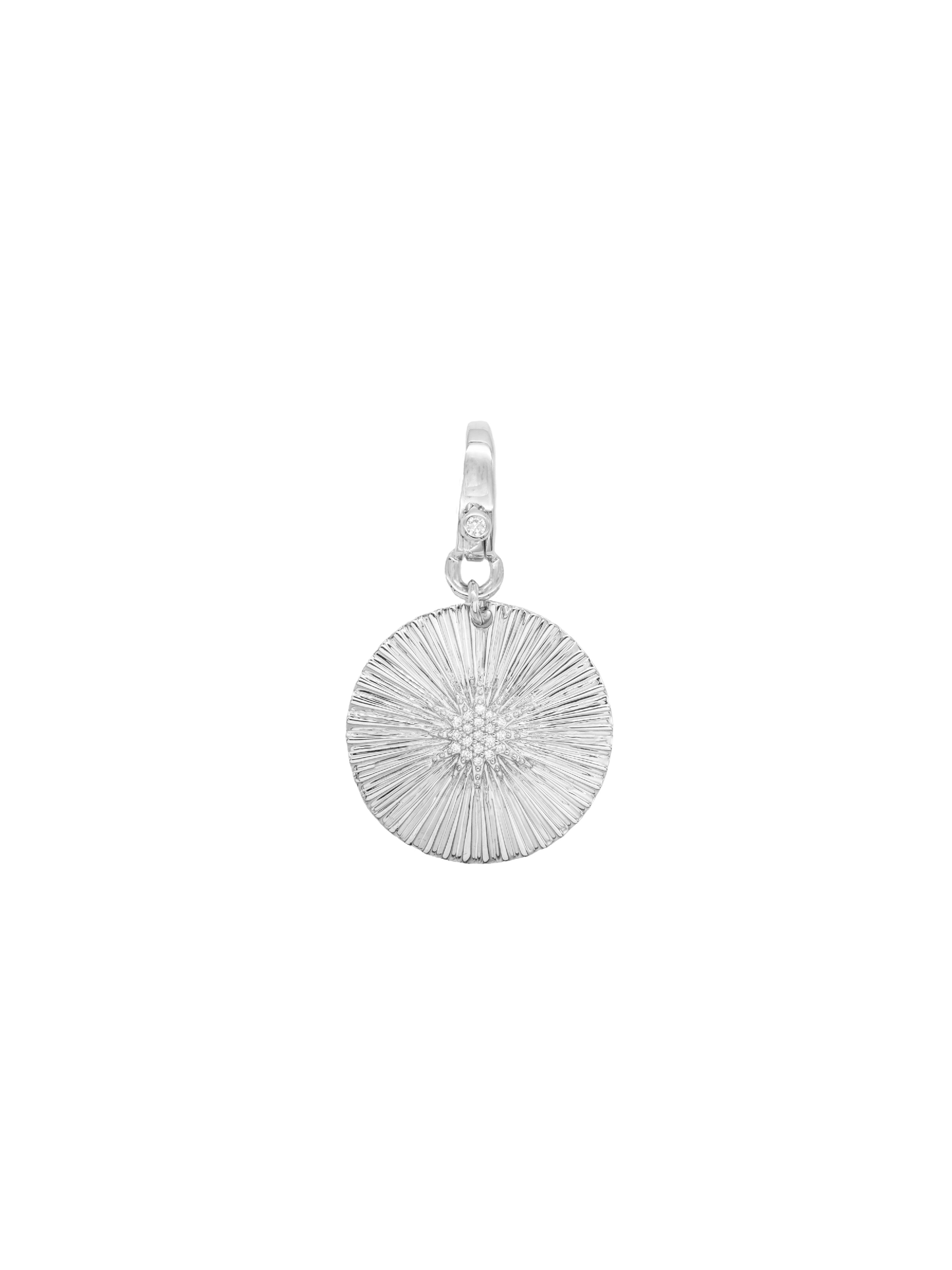 14k White Gold Diamond Star Lobster Clasp Charm